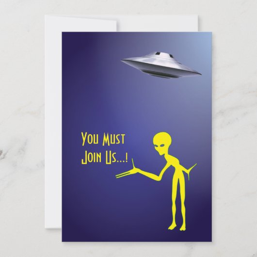 Invitation 50e anniversaire 👽 UFO Alien parti d'enlèvement (Devant)