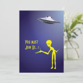 Invitation 50e anniversaire 👽 UFO Alien parti d'enlèvement (Debout devant)
