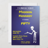 Invitation 50e anniversaire 👽 UFO Alien parti d'enlèvement (Dos)