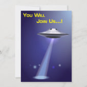 Invitation 50e anniversaire 👽 UFO Alien parti d'enlèvement (Devant)