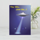 Invitation 50e anniversaire 👽 UFO Alien parti d'enlèvement (Debout devant)