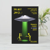 Invitation 50e anniversaire 👽 UFO Alien parti d'enlèvement (Debout devant)