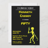 Invitation 50e anniversaire 👽 UFO Alien parti d'enlèvement (Dos)