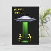 Invitation 50e anniversaire 👽 UFO Alien parti d'enlèvement (Debout devant)