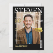 Invitation 50e anniversaire unique couverture photo personnal (Devant)