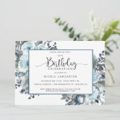 Invitation 50e anniversaire unique de la flore bleue (Debout devant)