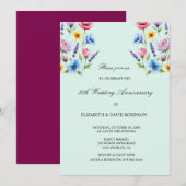 Invitation 50e anniversaire vert mariage anniversaire (Devant / Derrière)