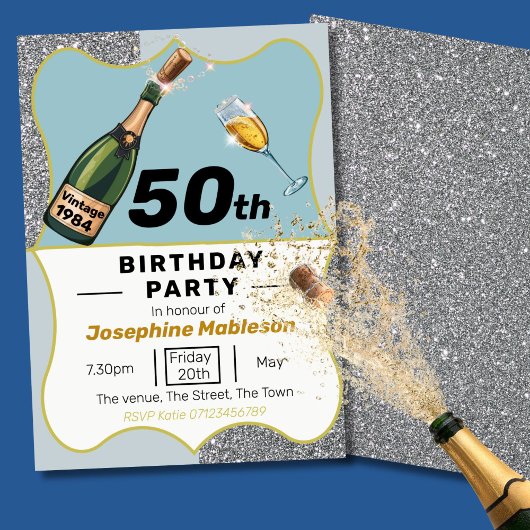 Invitation 50e anniversaire vintage style