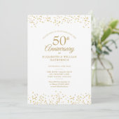 Invitation 50e anniversaire Votre photo Mariage Poussière d'o (Debout devant)