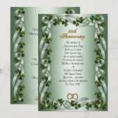 Invitation 50e anniversaire vow renouveau shamrock irlandais (Devant / Derrière)