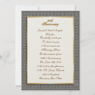 Invitation 50e anniversaire vow renouvellement clé grecque In