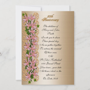 Invitation 50e anniversaire vow renouvellement lierre et lis