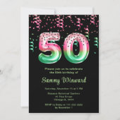 Invitation 50e anniversaire Watermelon Balloons avec Confetti (Devant)
