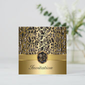Invitation 50e anniversaire Wild Black Cream Gold bijou 3 (Debout devant)