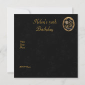 Invitation 50e anniversaire Wild Black Cream Gold bijou 3 (Dos)