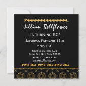Invitation 50e Birthday Gold Black Vintage (Dos)