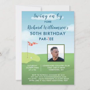 Invitation 50e Cinquantième anniversaire Hommes Photo Golf