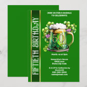 Invitation 50e Cinquantième Irish lads bière applaudissements (Devant / Derrière)
