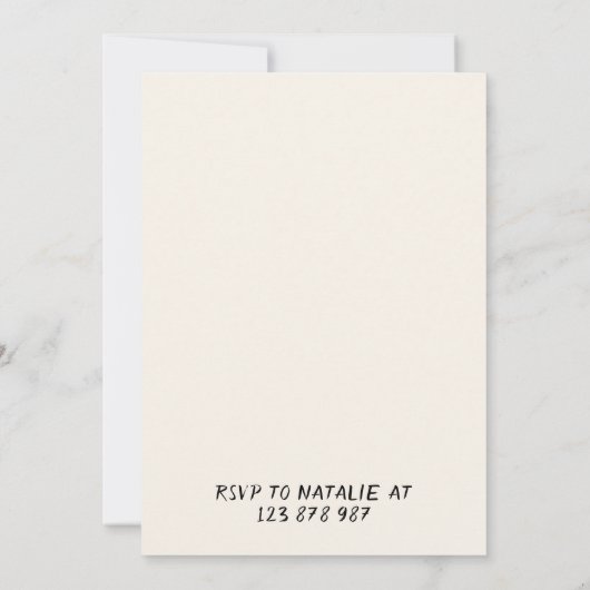 Invitation 50e coquette à main tirée à la main cinquante anni (Dos)