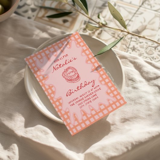 Invitation 50e coquette dessinée à la main Frame Wavy Anniver