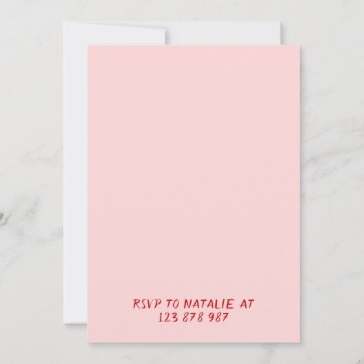 Invitation 50e coquette dessinée à la main Frame Wavy Anniver (Dos)