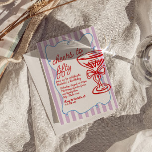 Invitation 50e Coupe de Champagne Couleur Dessinée Cinquante 