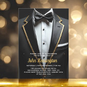 Invitation 50e événement d'anniversaire Black and Gold Tuxedo
