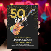 Invitation 50e fête d'anniversaire 50 Rocks Parties scintilla