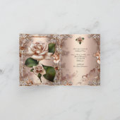 Invitation 50e fête d'anniversaire Beige Gold Rose (Intérieur)