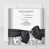 Invitation 50e fête d'anniversaire Bijou d'argent blanc Bow n (Dos)