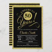 Invitation 50e fête d'anniversaire - Black Gold N'IMPORTE QUE (Devant / Derrière)