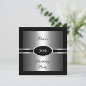 Invitation 50e fête d'anniversaire Black Silver (Debout devant)