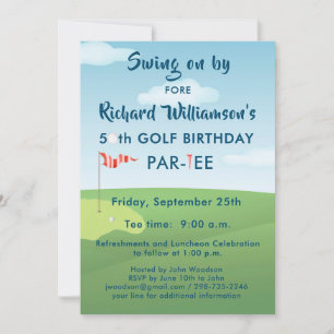 INVITATION 50E FÊTE D'ANNIVERSAIRE DE GOLF AVEC LE TEMPS