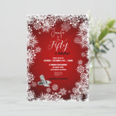 Invitation 50e Fête d'anniversaire d'hiver Flammes de neige r (Debout devant)