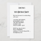 Invitation 50e fête d'anniversaire Diva Art déco noir blanc (Dos)