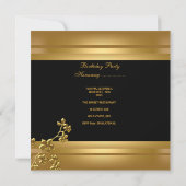 Invitation 50e fête d'anniversaire Exotic Gold Black Floral (Dos)