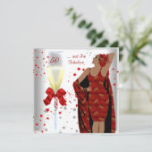 Invitation 50e fête d'anniversaire Fabuleux Retro Diva Rouge  (Debout devant)