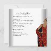 Invitation 50e fête d'anniversaire Fabuleux Retro Diva Rouge  (Dos)