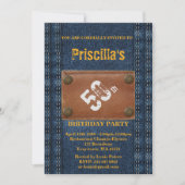 Invitation 50e, Fête d'anniversaire femme, n'importe quel âge (Devant)