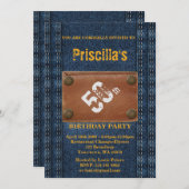 Invitation 50e, Fête d'anniversaire femme, n'importe quel âge (Devant / Derrière)