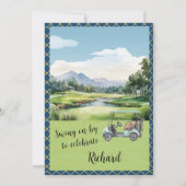 Invitation 50e fête d'anniversaire Fête de Golf pour hommes (Dos)