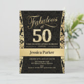 Invitation 50e fête d'anniversaire - Gold Black (Debout devant)