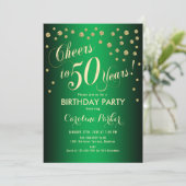 Invitation 50e fête d'anniversaire - Gold Green (Debout devant)