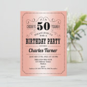 Invitation 50e fête d'anniversaire - Gold Rose (Debout devant)