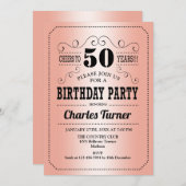 Invitation 50e fête d'anniversaire - Gold Rose (Devant / Derrière)