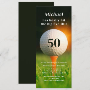Invitation 50e fête d'anniversaire Golf adulte moderne Fifty 