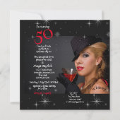 Invitation 50e fête d'anniversaire Jeune fille Cocktail Invit (Devant)
