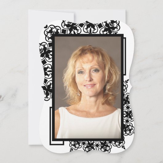 Invitation 50e fête d'anniversaire noire et blanche (Dos)