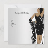 Invitation 50e fête d'anniversaire Retro Diva Art déco Rouge  (Dos)