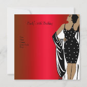 Invitation 50e fête d'anniversaire Retro Diva Art déco Rouge  (Dos)